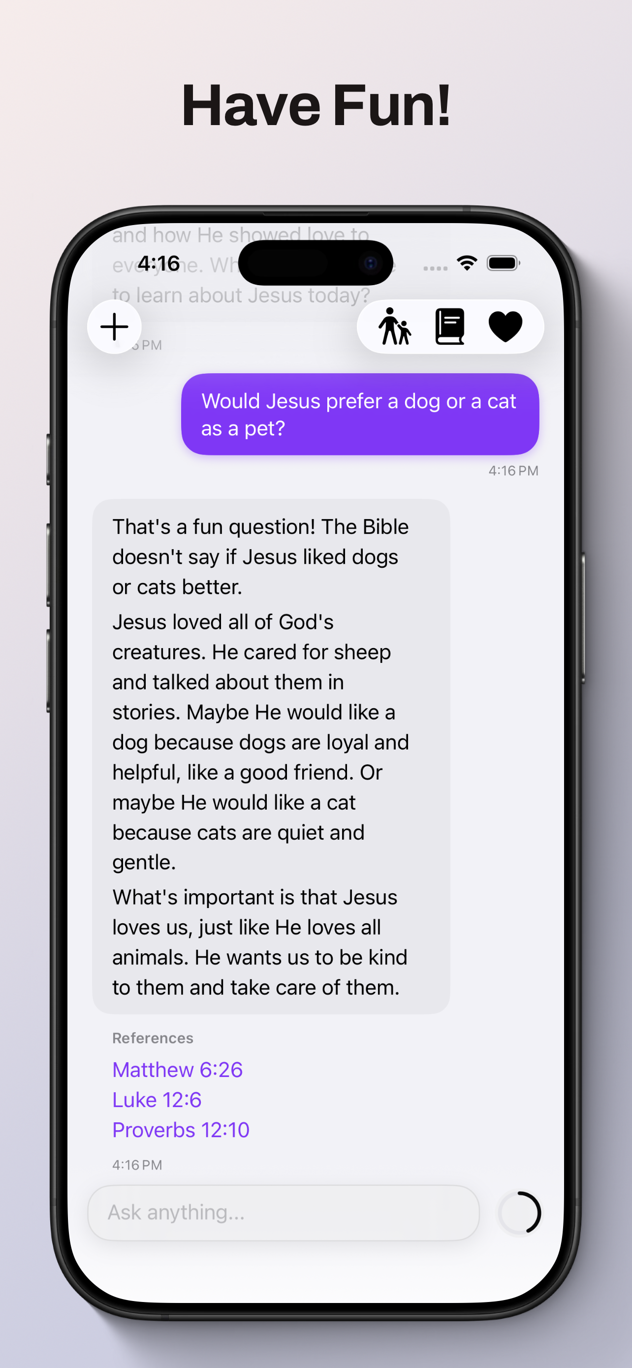 Have fun with age-appropriate responses